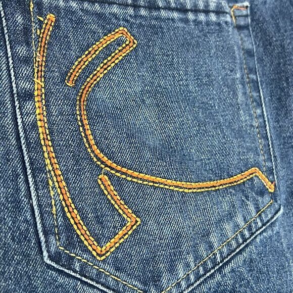 🔥🔥Vintage Karl Kani Baggy Fit Raw Denim Embroidered Jeans Shorts Jorts Men Sz - Picture 4 of 13